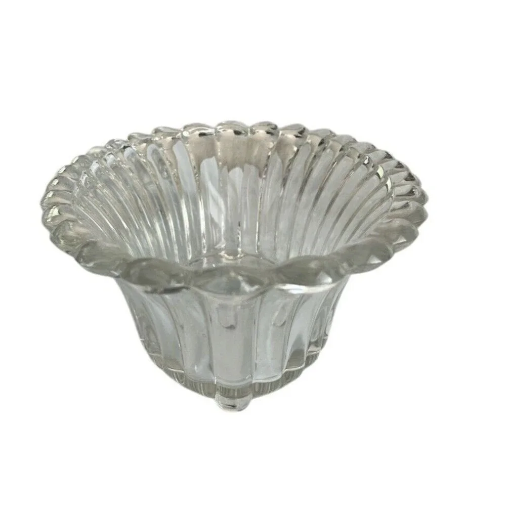 Heisey Crystolite (#1503) 13” Oval Footed Center Bowl Pair Rosette Candleholders
